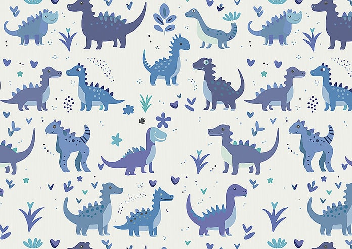 Dino Land, Blue Denim - Motorised Roman Blind - Image 7